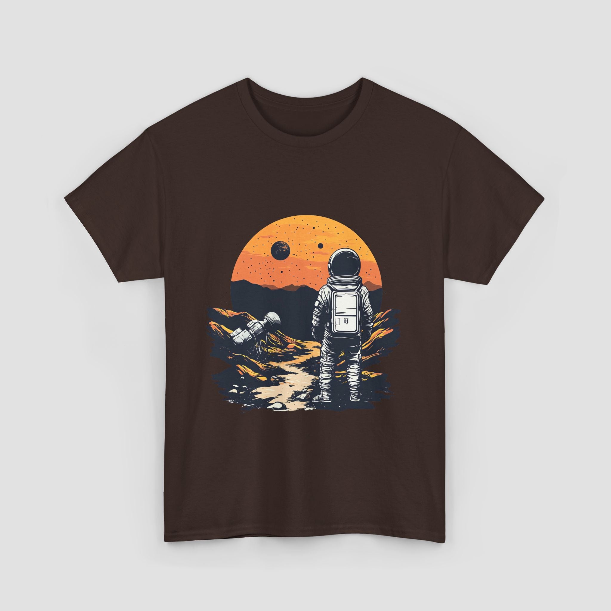 Astronaut Sunset Tee - Unisex Heavy Cotton Tee.
