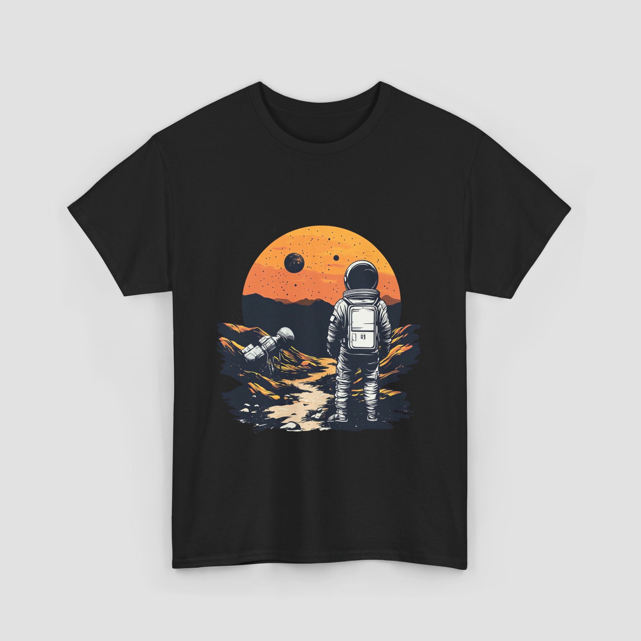 Astronaut Sunset Tee - Unisex Heavy Cotton Tee.
