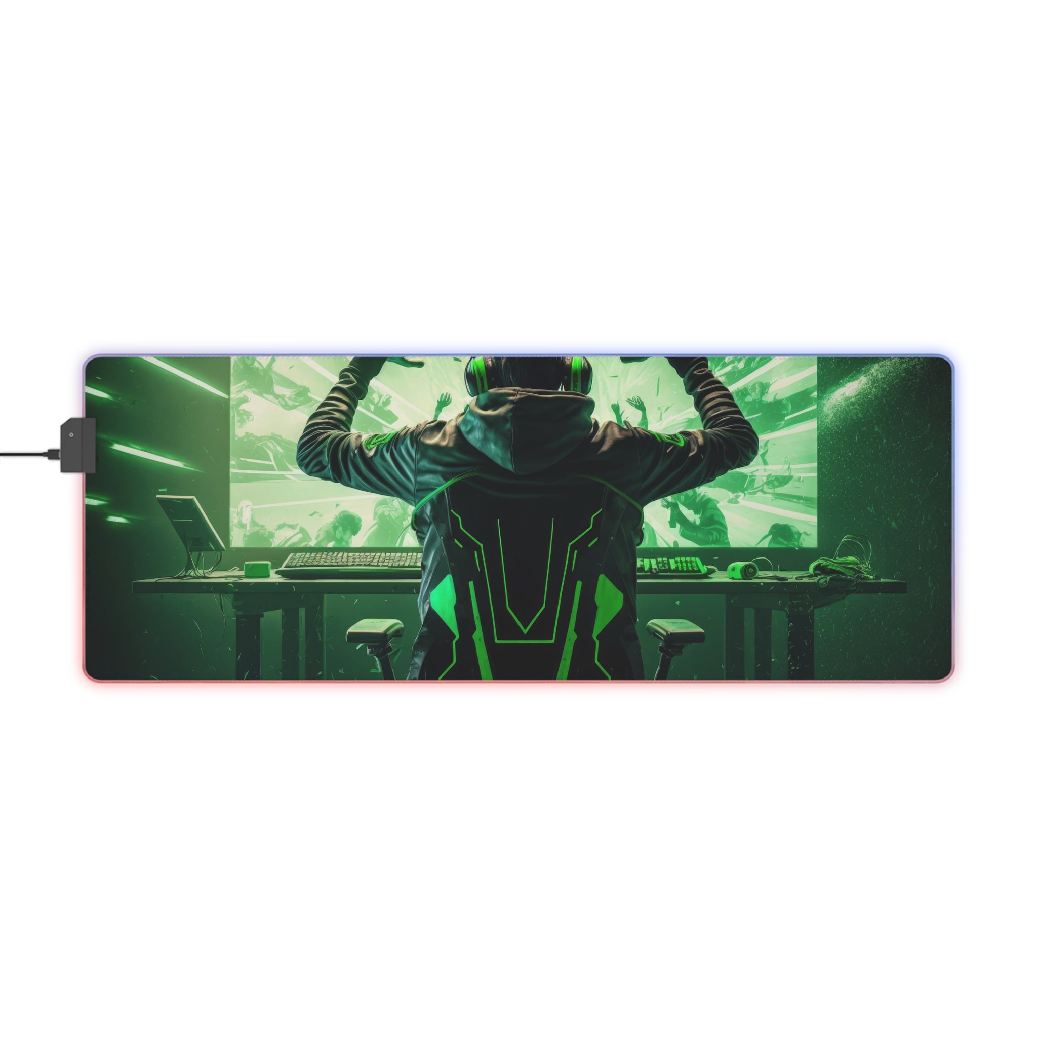 Backlit Desk Mat for Gaming - LED Gamer Mouse Pad