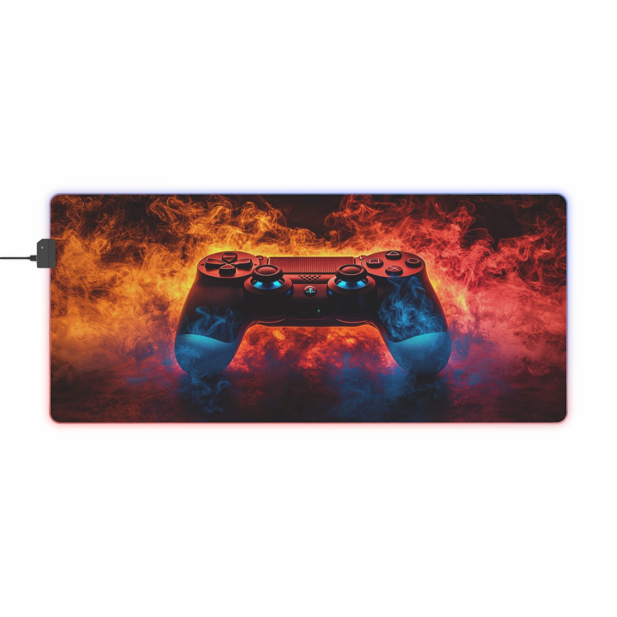 Vibrant Controller Design with LED Gaming Mouse Pad