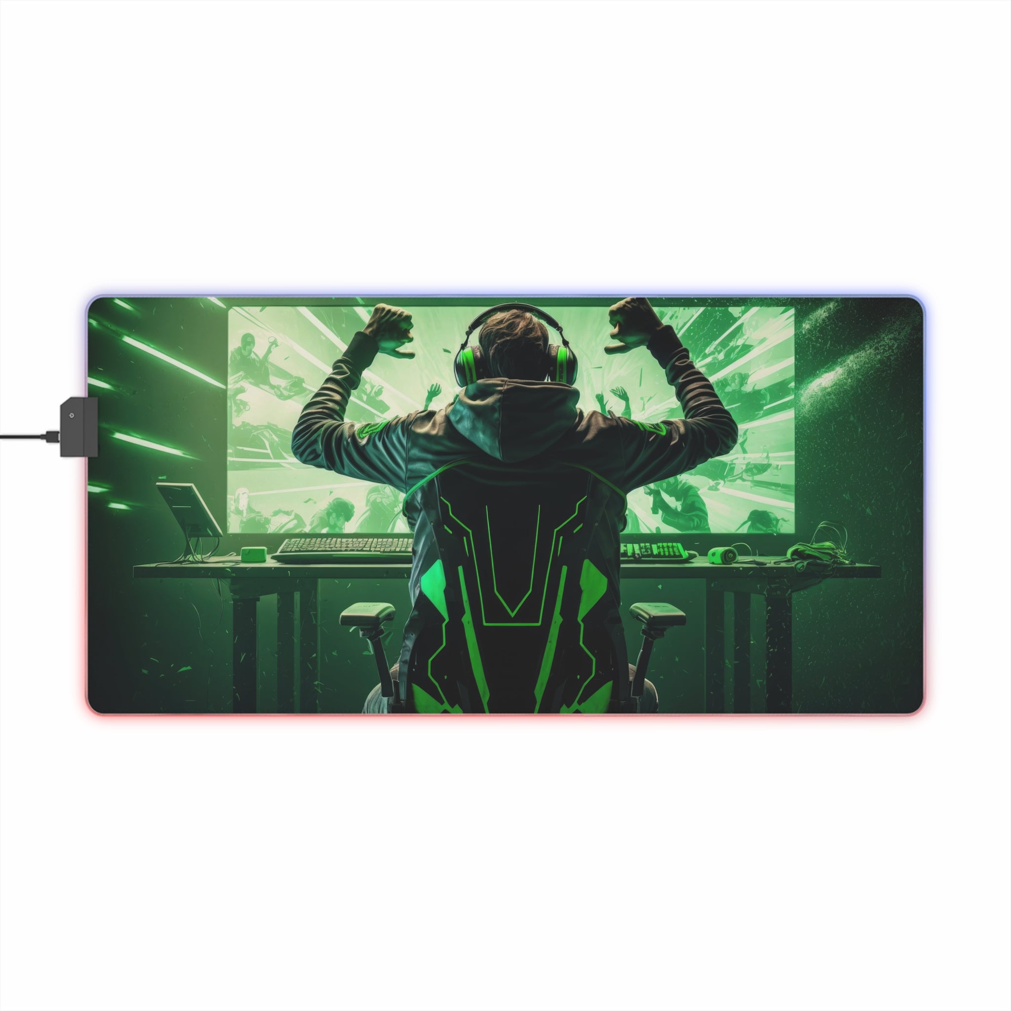 Backlit Desk Mat for Gaming - LED Gamer Mouse Pad