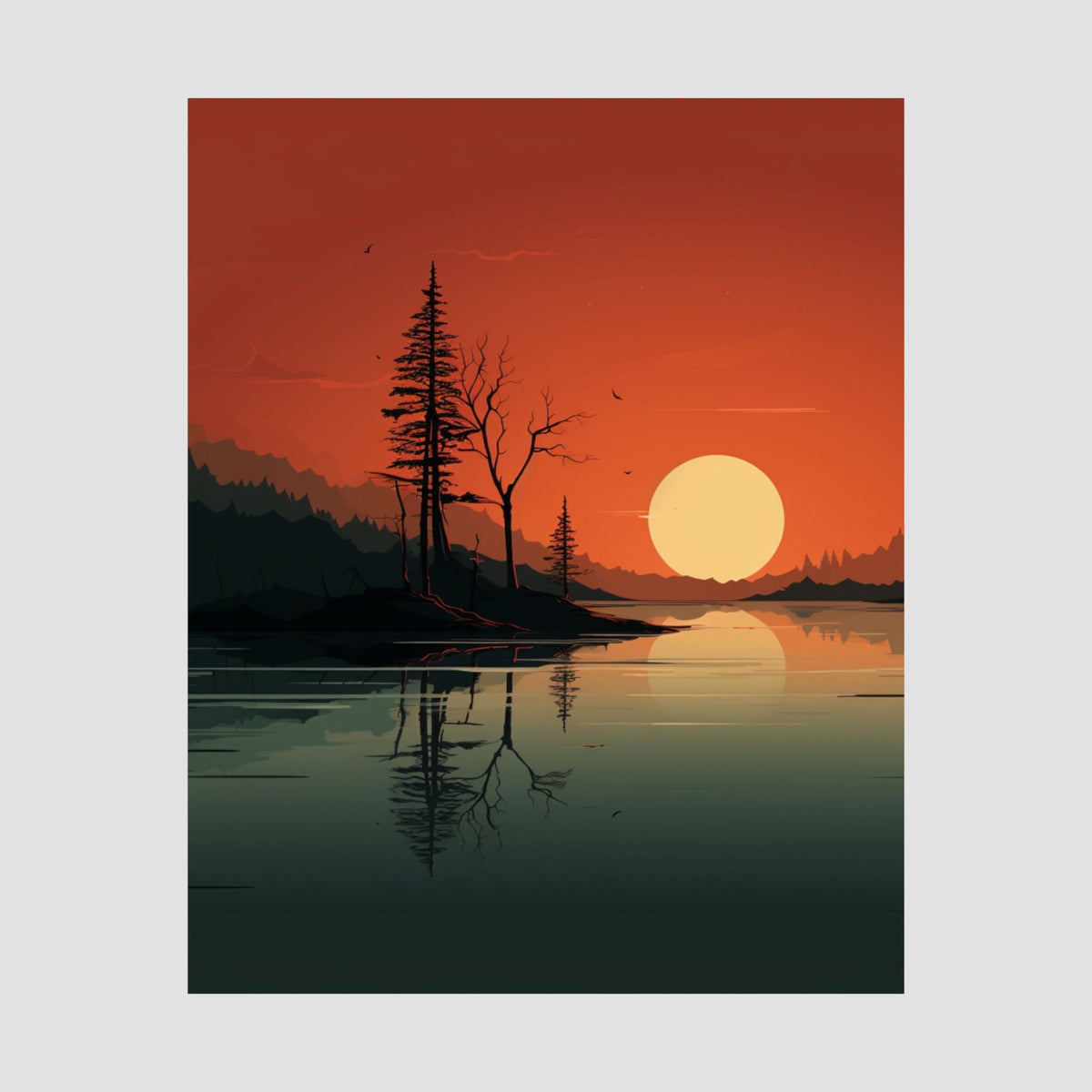 Serene Sunset Matte Poster,