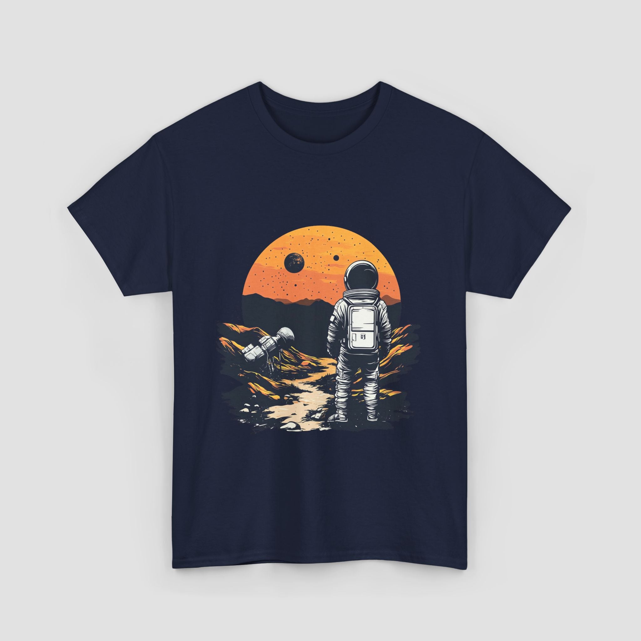 Astronaut Sunset Tee - Unisex Heavy Cotton Tee.