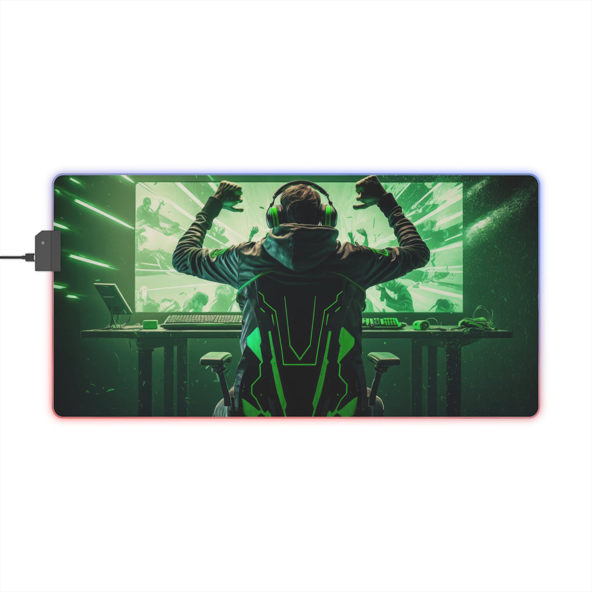 Backlit Desk Mat for Gaming - LED Gamer Mouse Pad