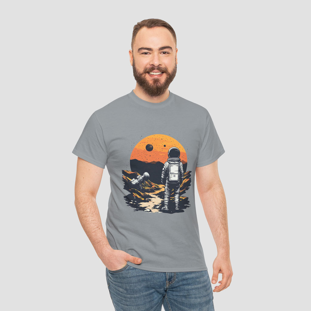 Astronaut Sunset Tee - Unisex Heavy Cotton Tee.