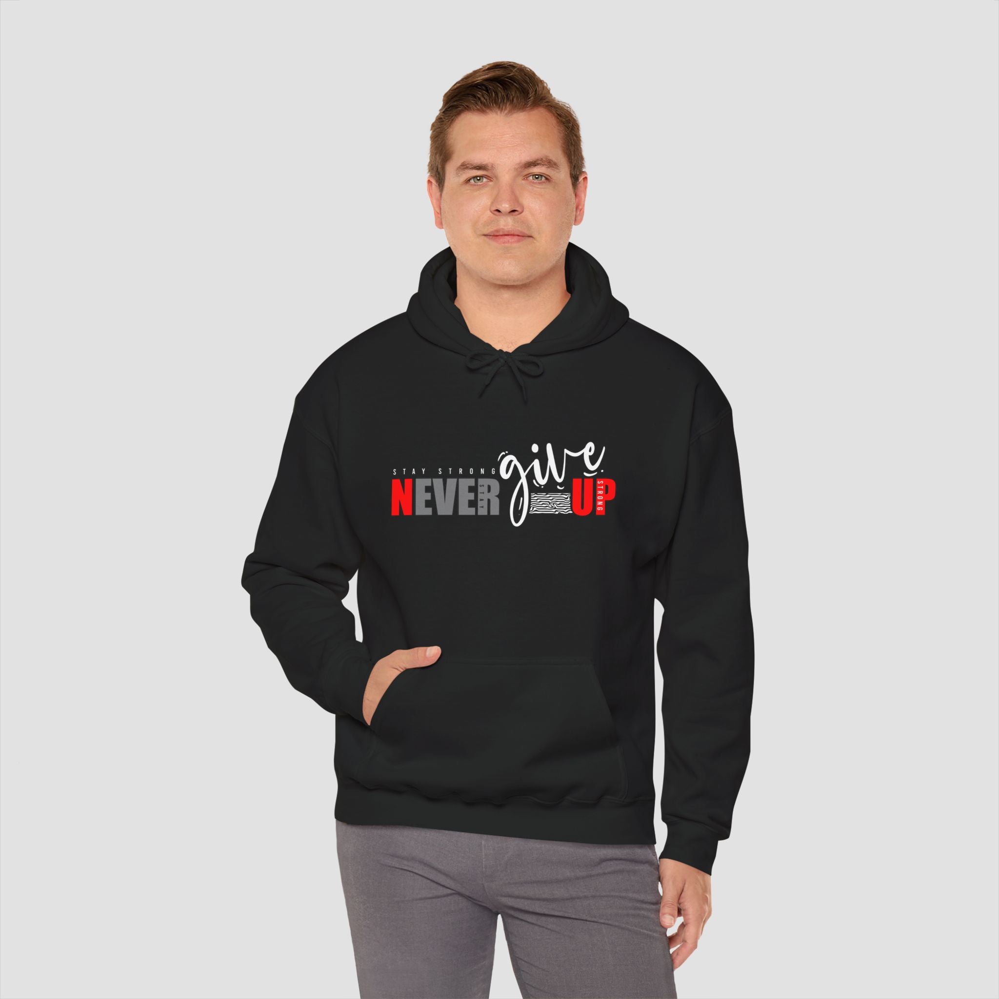 Never Give Up Unisex Heavy Blend | Motivational Hoodie |