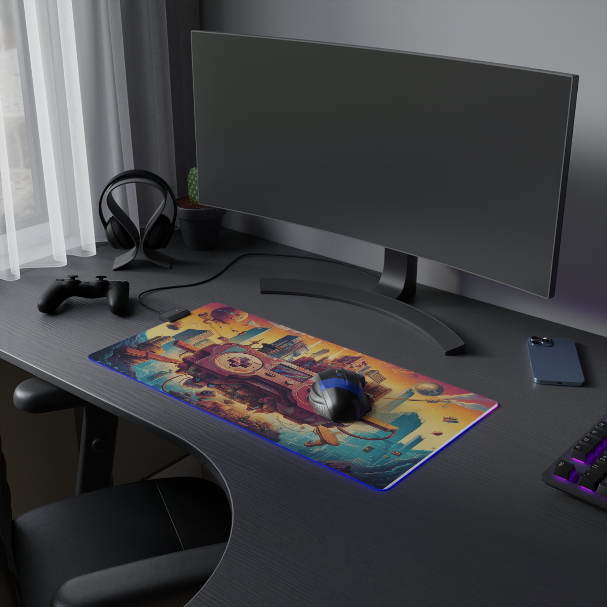 Retro Game Controller Design - LED Gaming Mouse Pad