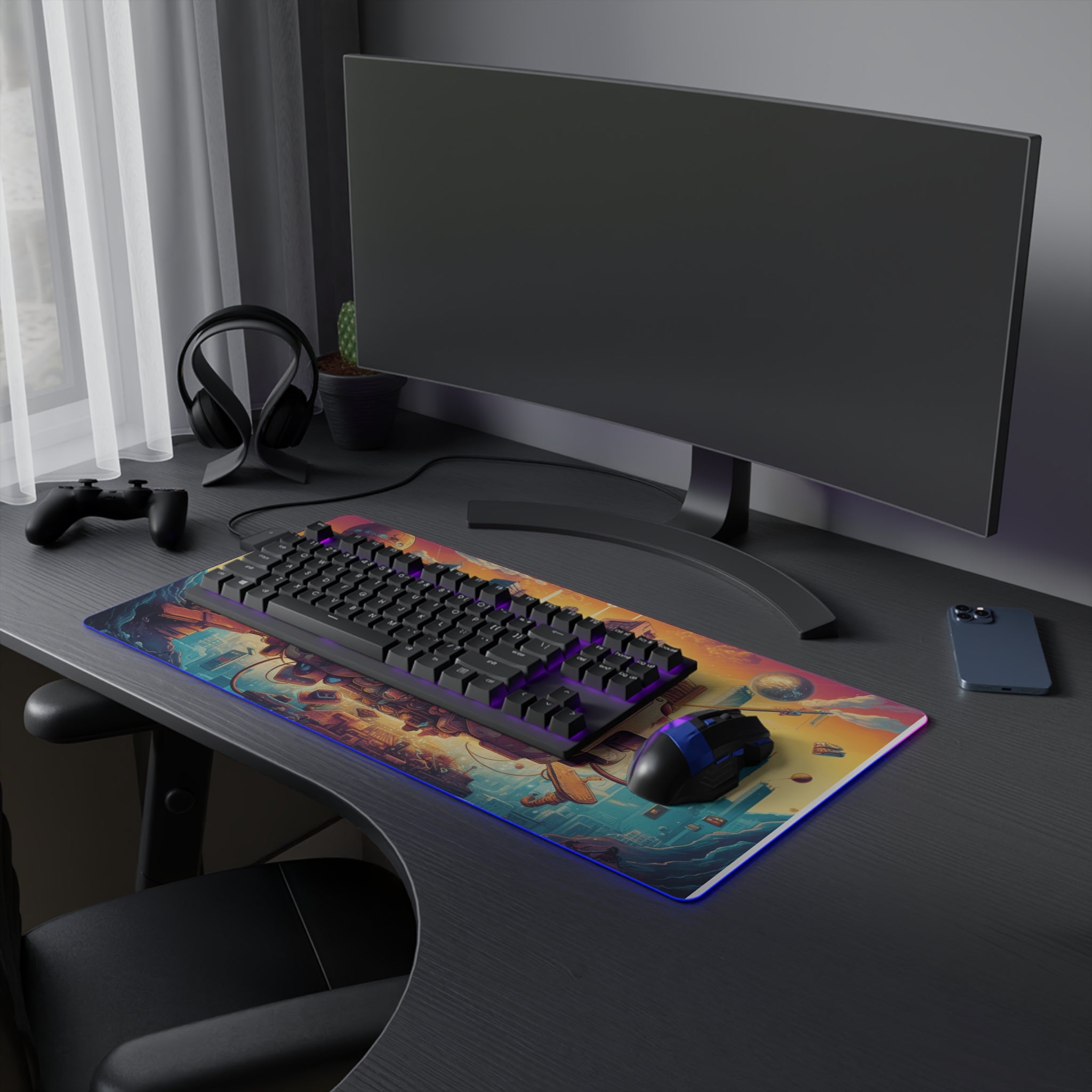 Retro Game Controller Design - LED Gaming Mouse Pad