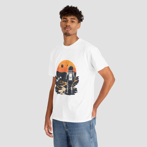 Astronaut Sunset Tee - Unisex Heavy Cotton Tee.