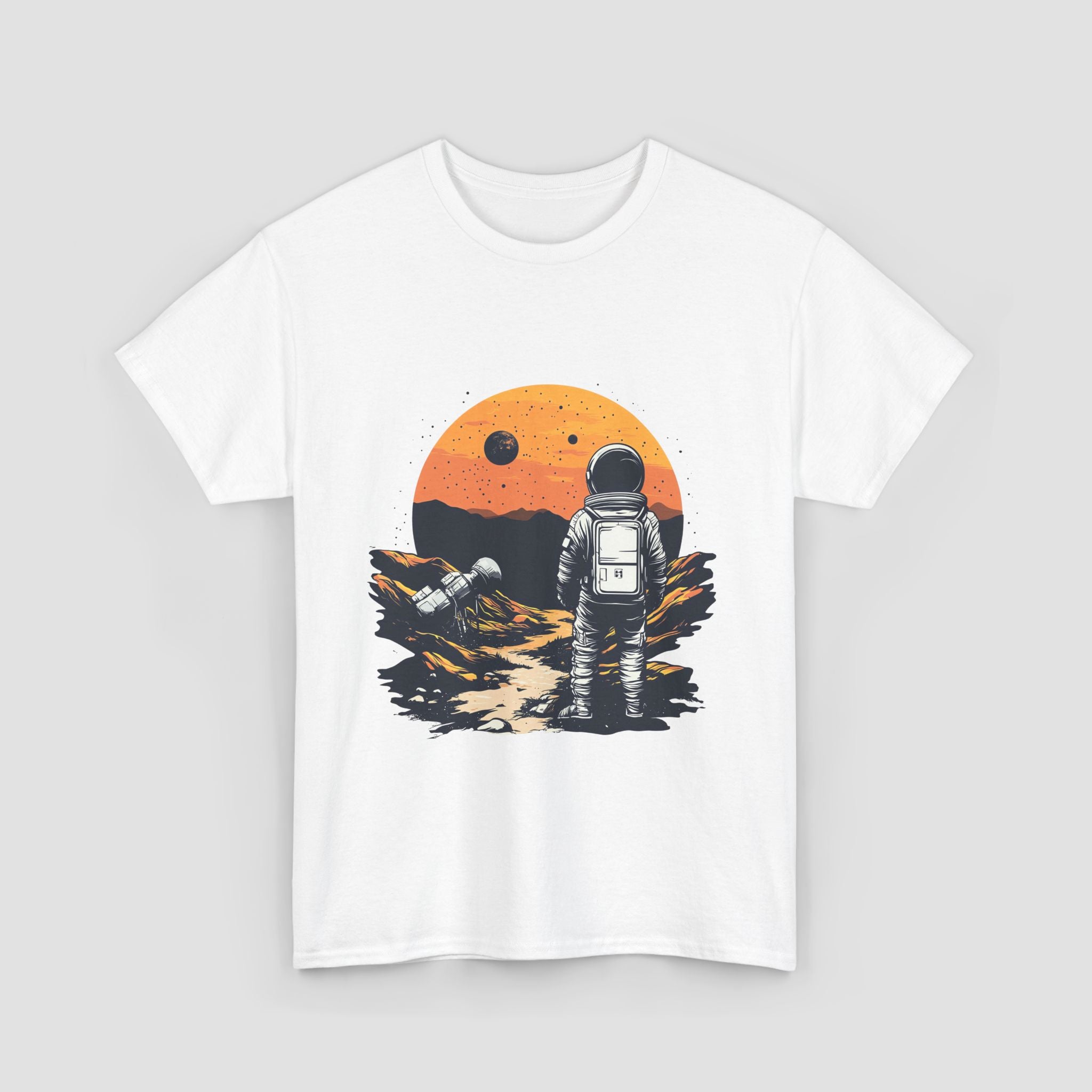 Astronaut Sunset Tee - Unisex Heavy Cotton Tee.
