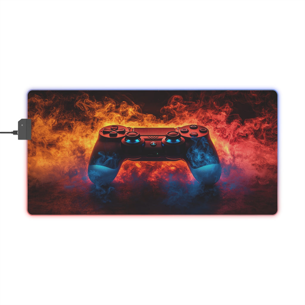 Vibrant Controller Design with LED Gaming Mouse Pad