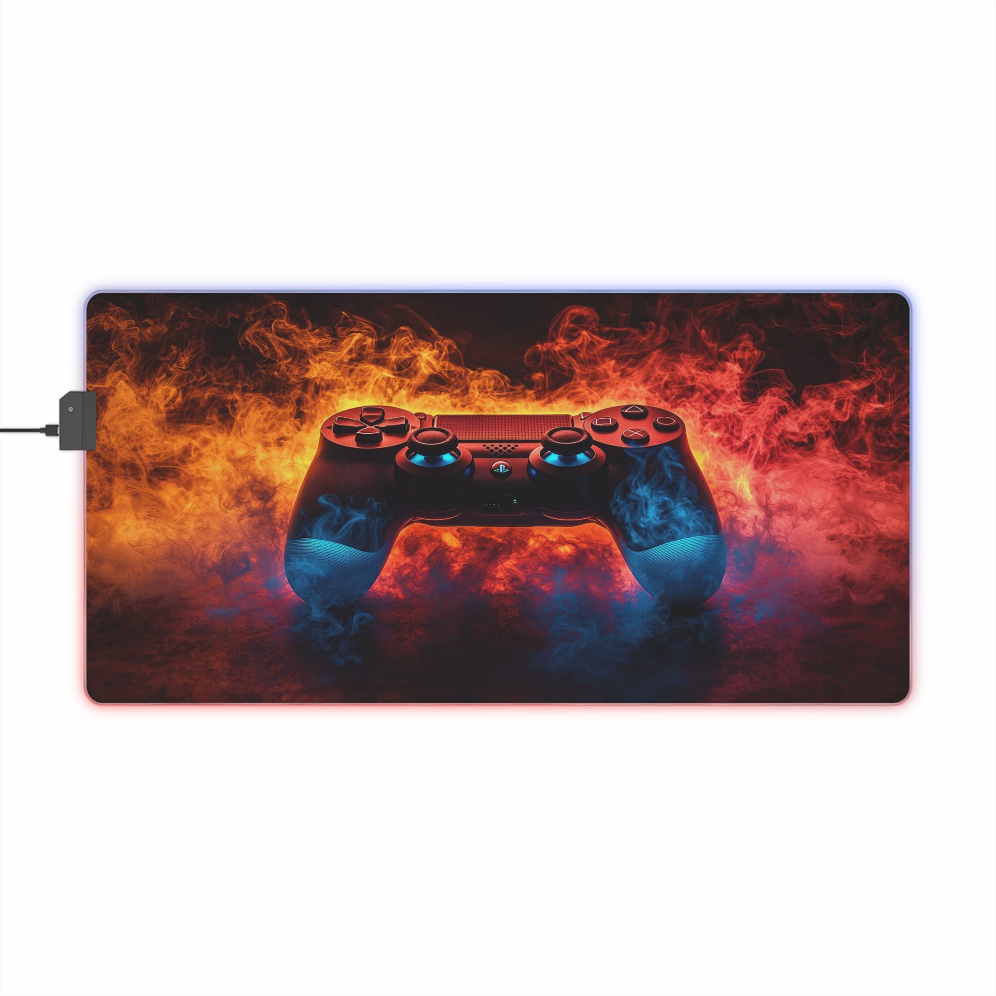 Vibrant Controller Design with LED Gaming Mouse Pad