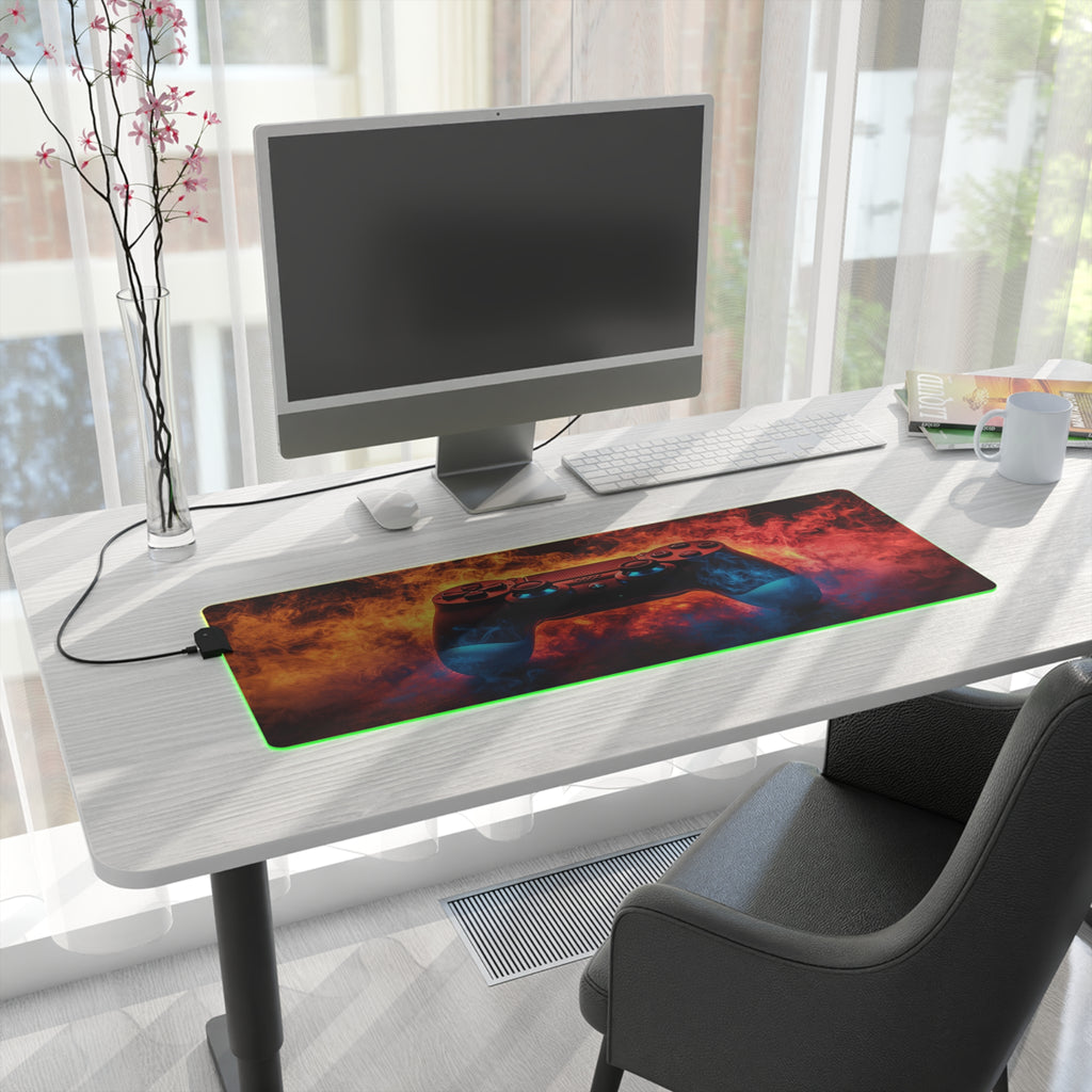 Vibrant Controller Design with LED Gaming Mouse Pad