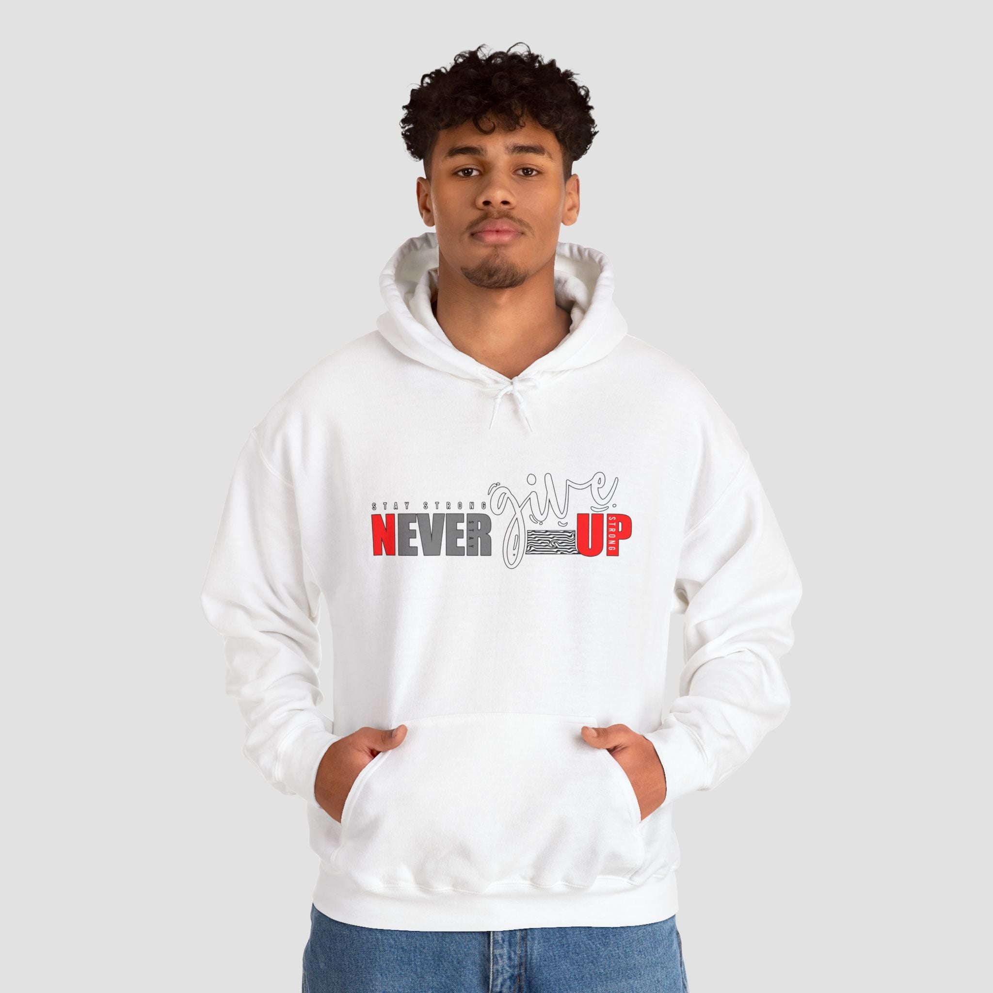 Never Give Up Unisex Heavy Blend | Motivational Hoodie |