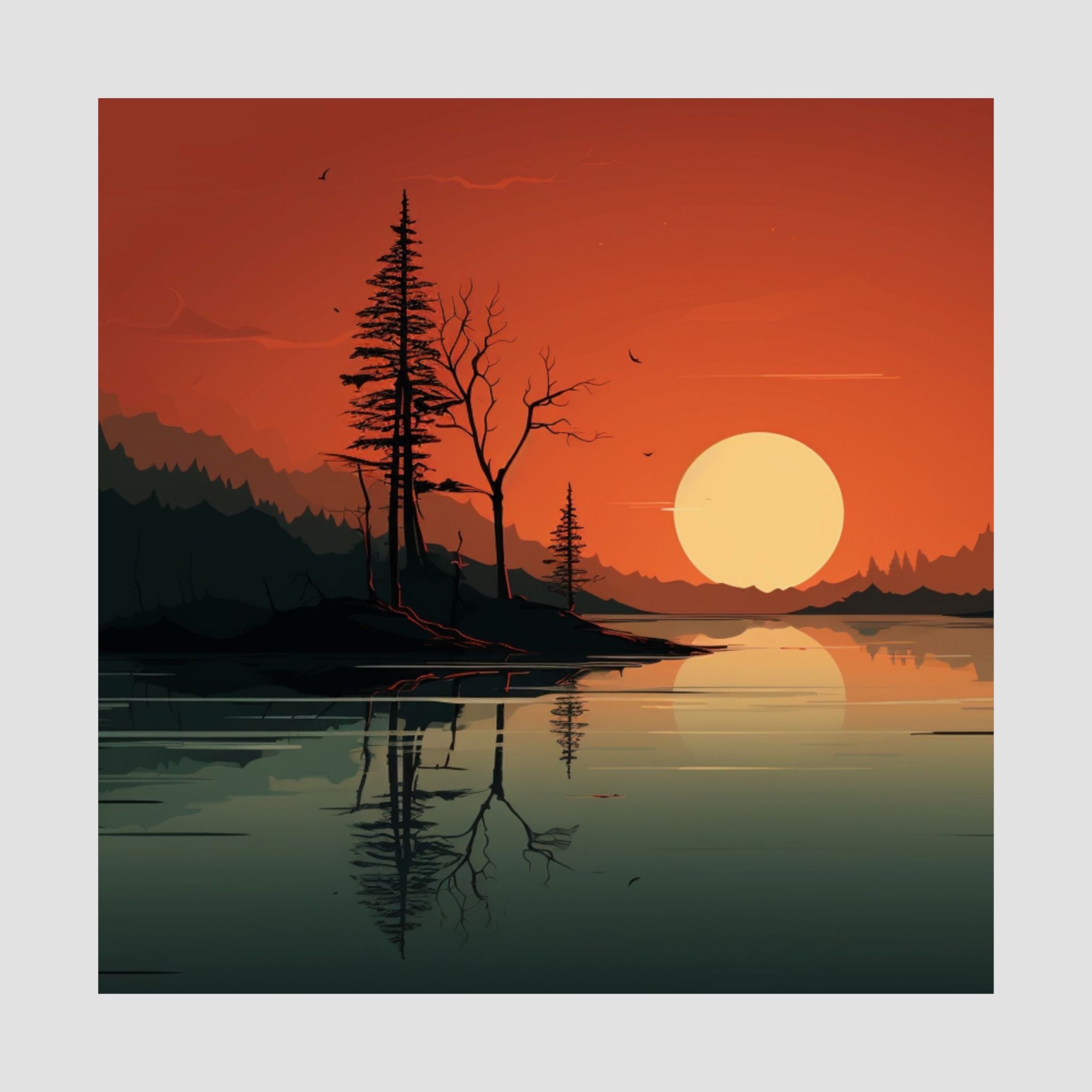 Serene Sunset Matte Poster,