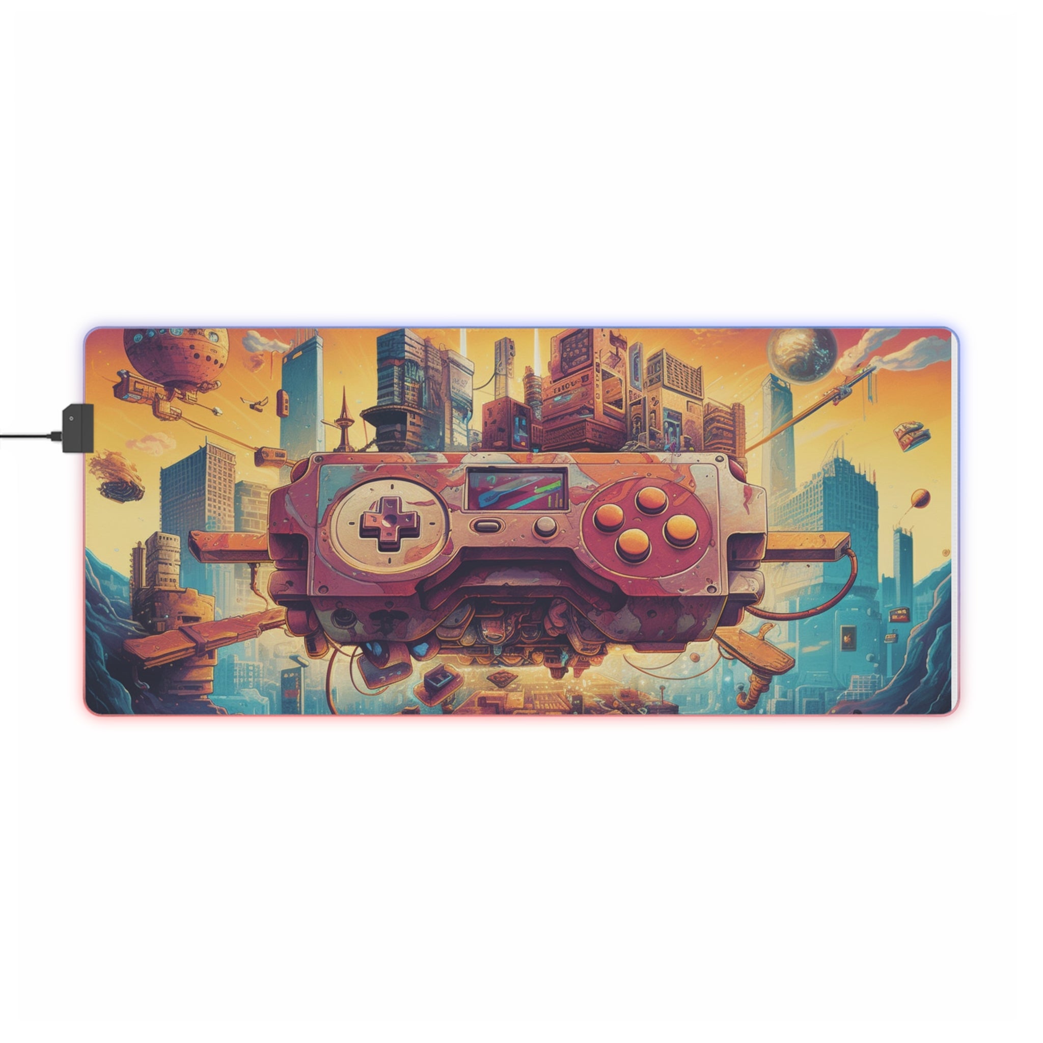 Retro Game Controller Design - LED Gaming Mouse Pad