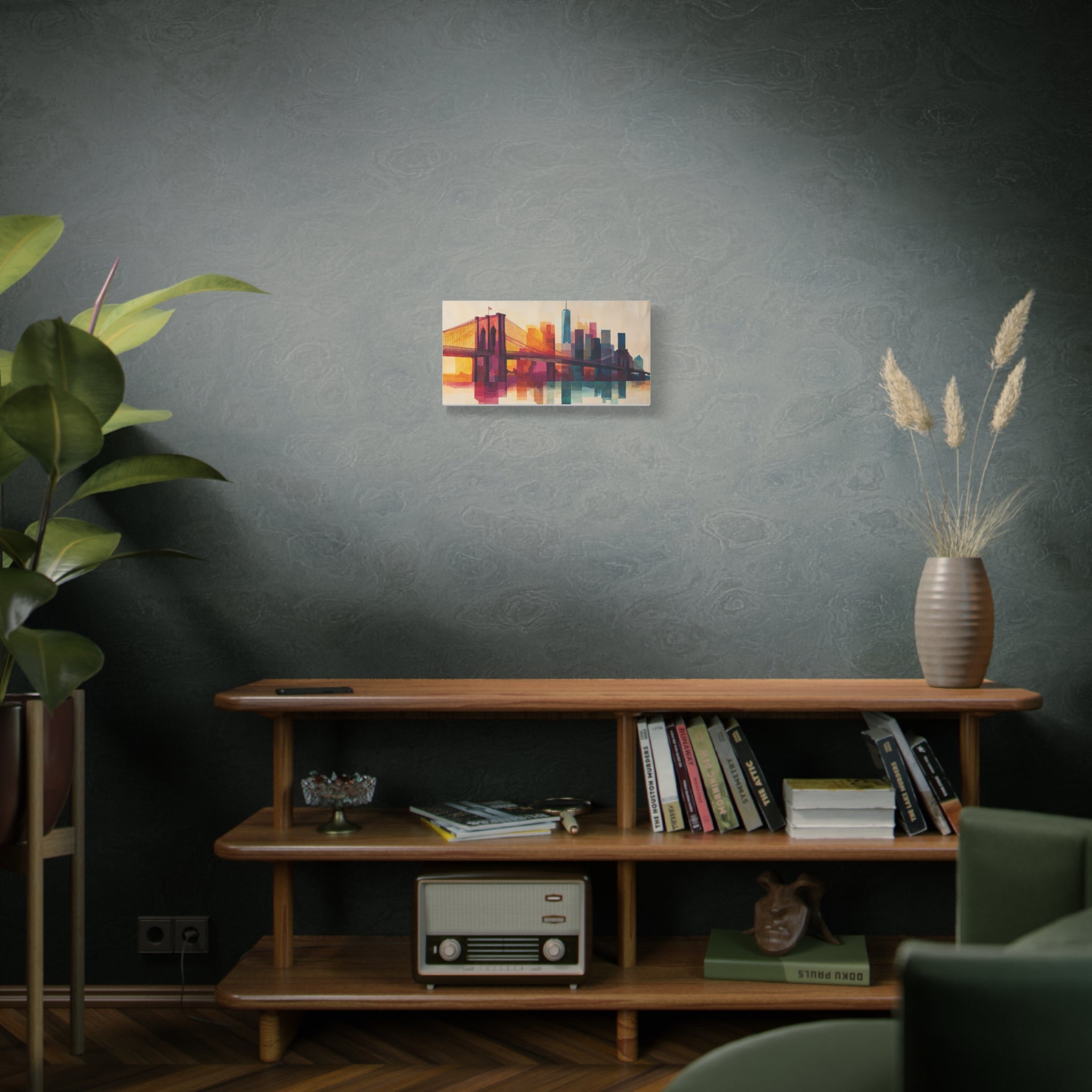 Vibrant Cityscape Canvas Art | Brooklyn Bridge Wall Decor.