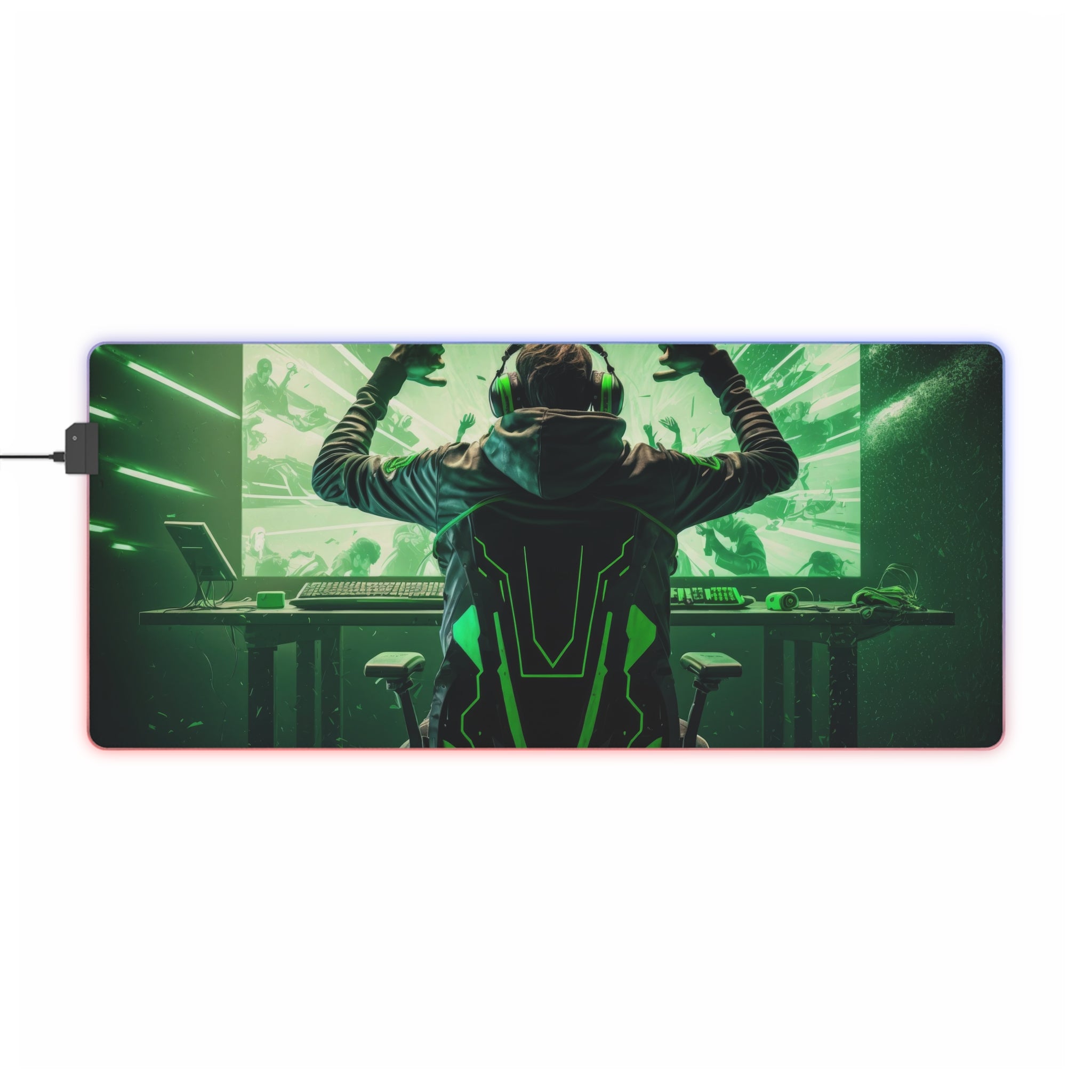 Backlit Desk Mat for Gaming - LED Gamer Mouse Pad
