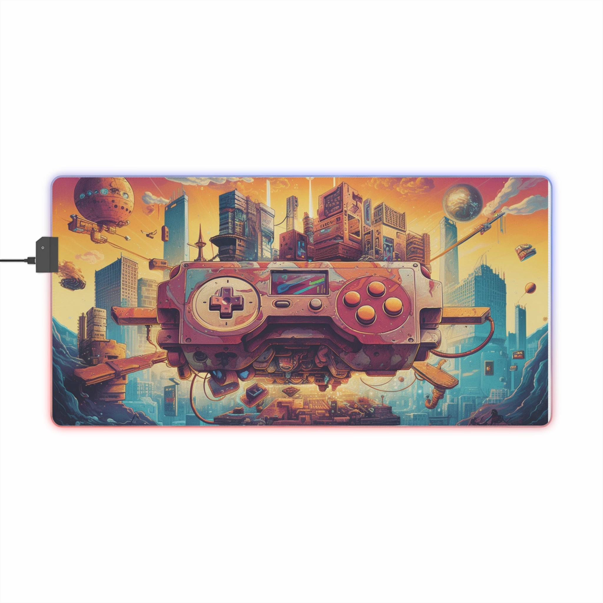 Retro Game Controller Design - LED Gaming Mouse Pad