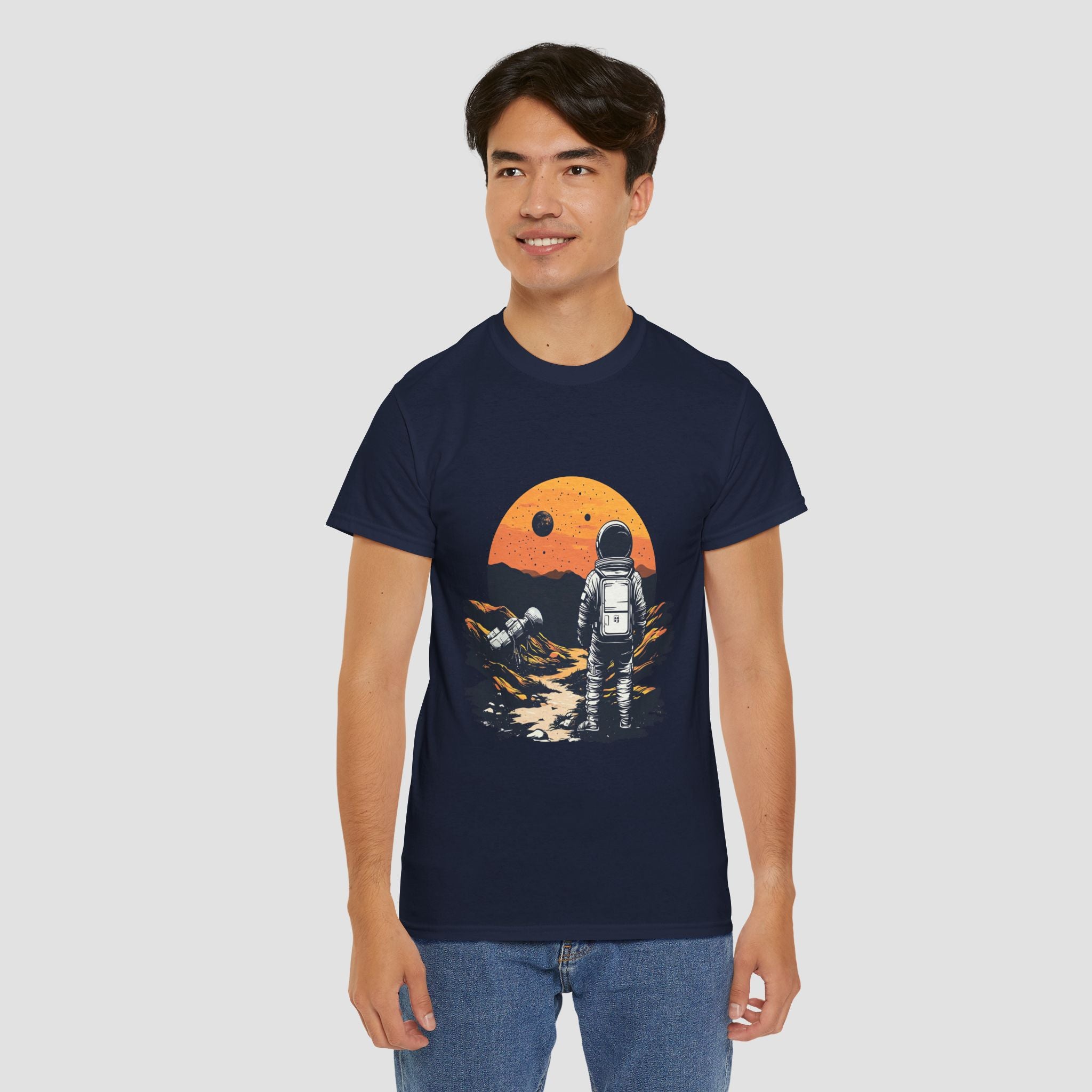 Astronaut Sunset Tee - Unisex Heavy Cotton Tee.