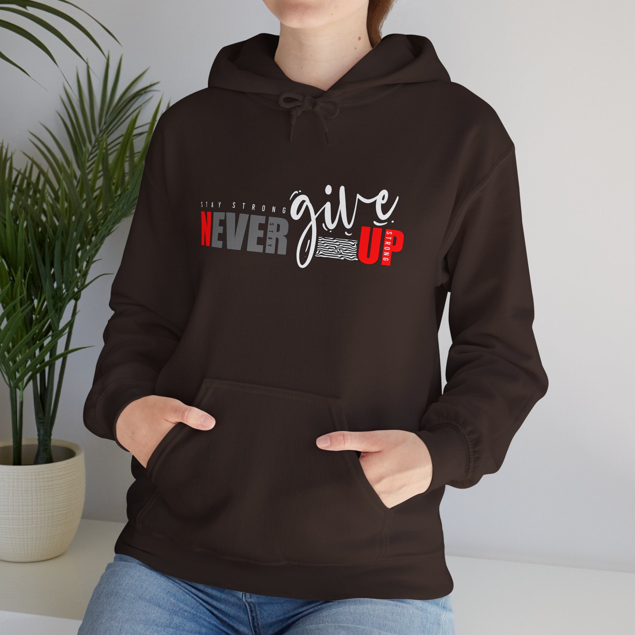 Never Give Up Unisex Heavy Blend | Motivational Hoodie |