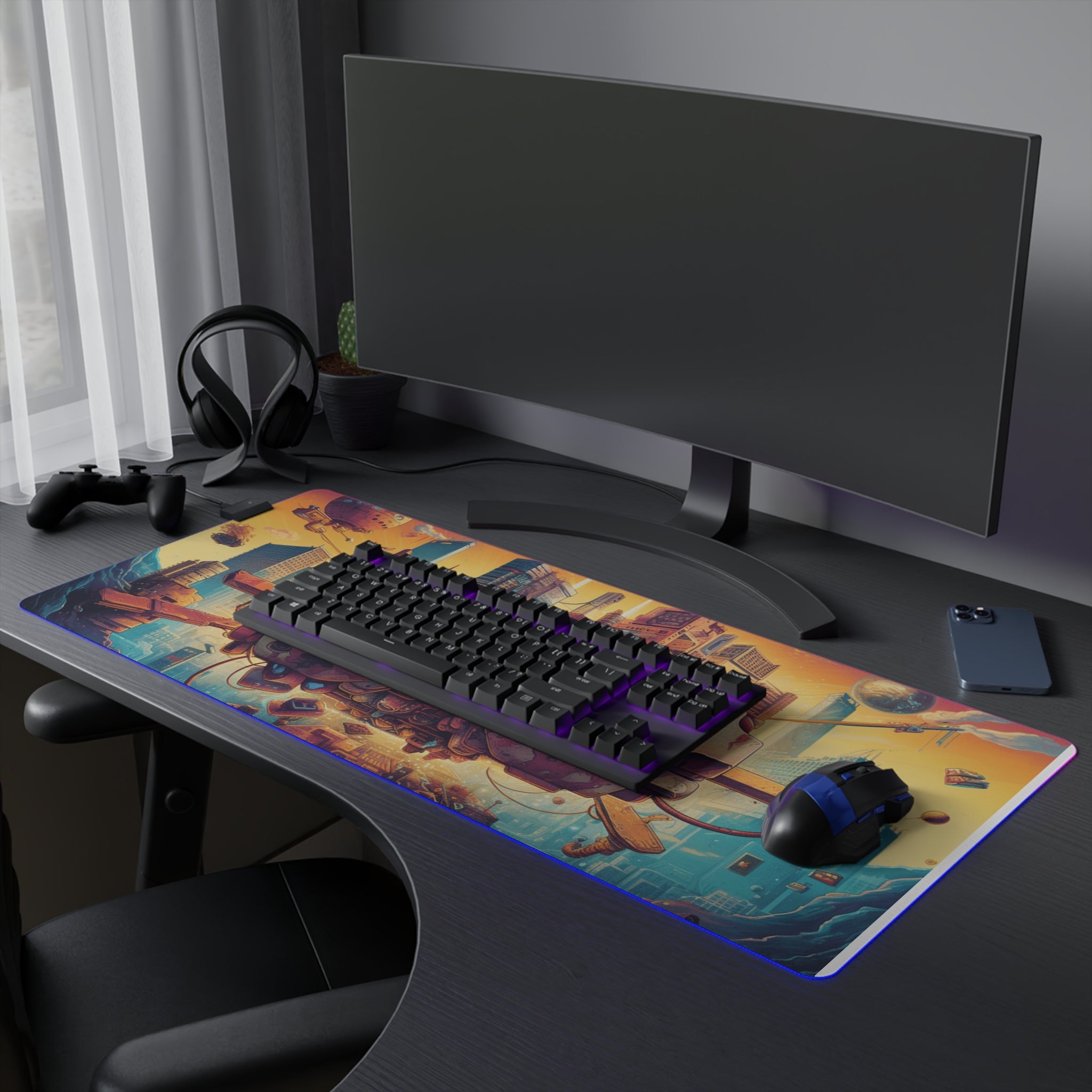 Retro Game Controller Design - LED Gaming Mouse Pad