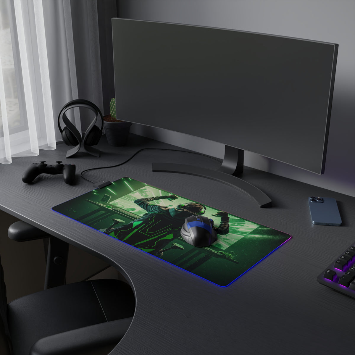 Backlit Desk Mat for Gaming - LED Gamer Mouse Pad