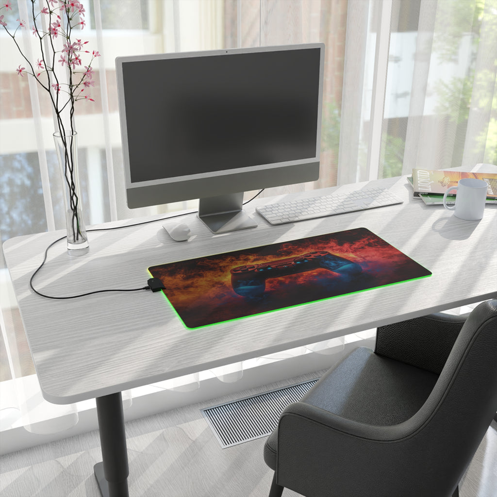 Vibrant Controller Design with LED Gaming Mouse Pad