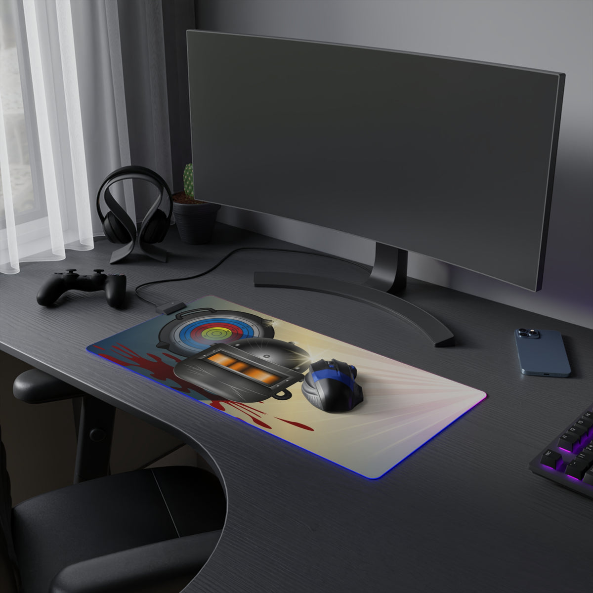 PUBG Mouse Pad - LED Gaming Mouse Pad